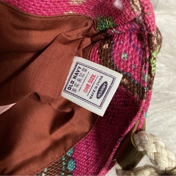 Old Navy Pink BOHO Sequin Circles Tote Bag with Rope Handles NWOT - Picture 8 of 11